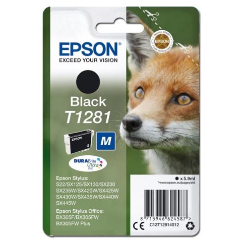 Epson oryginalny ink / tusz C13T12814012, T1281, black, 5,9ml