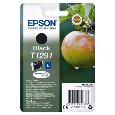 Epson oryginalny ink / tusz C13T12914022, T1291, black, blistr, 420s, 11,2ml