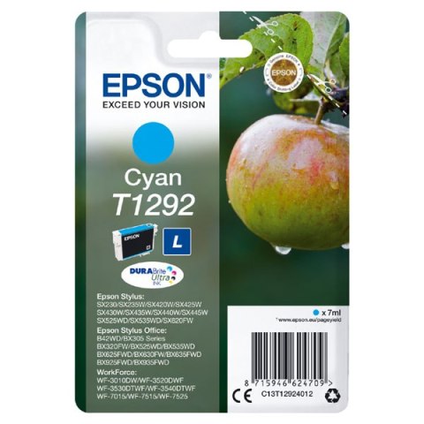 Epson oryginalny ink / tusz C13T12924022, T1292, cyan, blistr, 485s, 7ml