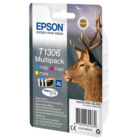 Epson oryginalny ink / tusz C13T13064022, T1306, cyan/magenta/yellow, blistr, 30,3ml