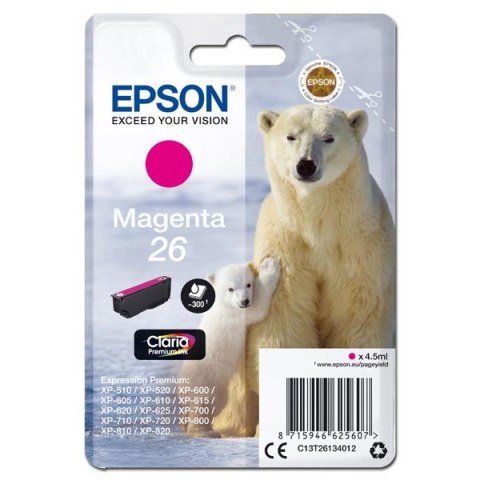 Epson oryginalny ink / tusz C13T26134012, T261340, magenta, 4,5ml