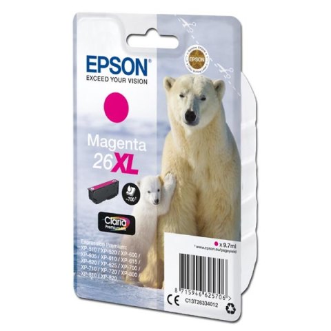Epson oryginalny ink / tusz C13T26334012, T263340, 26XL, magenta, 9,7ml Epson oryginalny ink / tusz C13T26334012, T263340, 26XL, magenta, 9,7ml