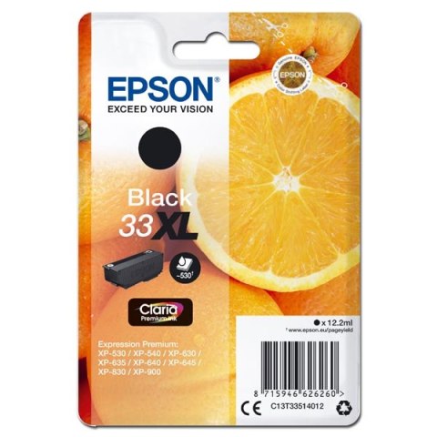 Epson oryginalny ink / tusz C13T33514012, T33XL, black, 12,2ml