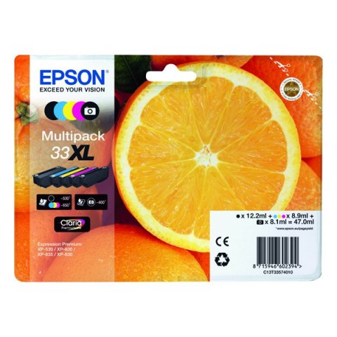 Epson oryginalny ink / tusz C13T33574011, T33XL, CMYK, 12,2/3x8,9/8,1ml