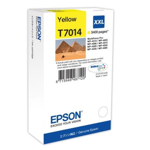 Epson oryginalny ink / tusz C13T70144010, XXL, yellow, 3400s Epson oryginalny ink / tusz C13T70144010, XXL, yellow, 3400s
