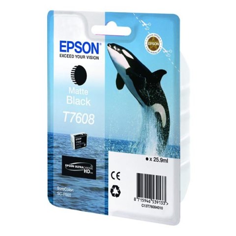 Epson oryginalny ink / tusz C13T76084010, T7608, matte black, 25,9ml, 1szt Epson oryginalny ink / tusz C13T76084010, T7608, matte black, 25,9ml, 1szt