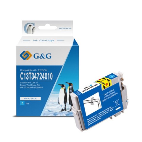 G&G kompatybilny ink / tusz z C13T34724010, NP-R-3472C, cyan