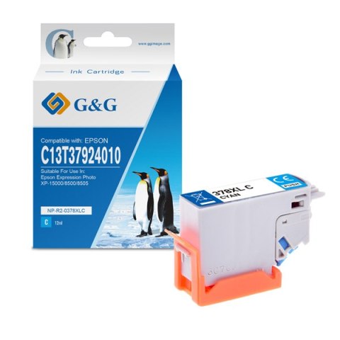 G&G kompatybilny ink / tusz z C13T37924010, NP-E-0378XLC, cyan