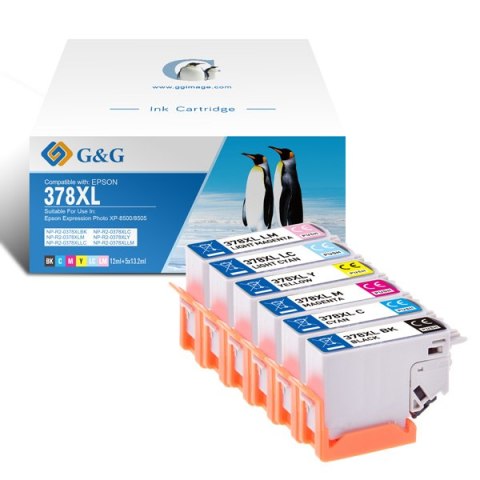 G&G kompatybilny ink / tusz z C13T37984010, NP-E-0378XLBKCMYLCLM, color, 1x11.2ml, 3x9.3ml, 2x10.3ml