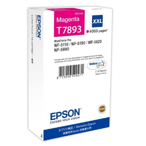 Epson oryginalny ink / tusz C13T789340, T789, XXL, magenta, 4000s, 34ml, 1szt