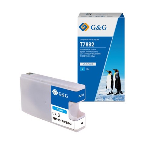 G&G kompatybilny ink / tusz z C13T789240, NP-E-7892C(D), cyan, 4000s