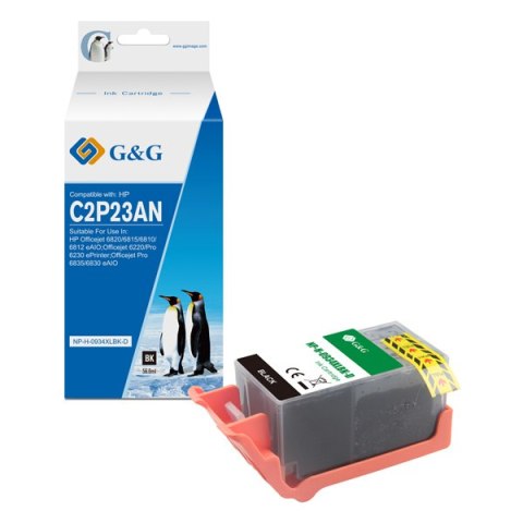 G&G kompatybilny ink / tusz z C2P23AE, NH-H-0934XLBK, black, 1000s