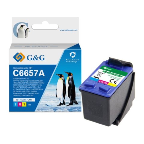 G&G kompatybilny ink / tusz z C6657A, HP 57, NH-R6657C/M/Y, CMY, 18ml, ml