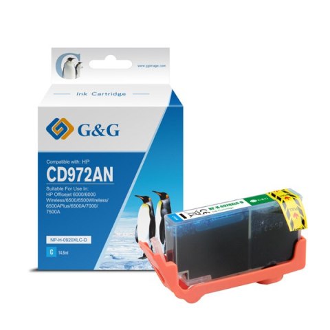 G&G kompatybilny ink / tusz z CD972AE, NP-H-0920XLC(HP920XL, cyan, 700s