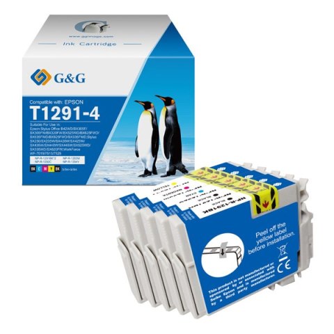 G&G kompatybilny ink / tusz z T129, T1295, NP-R-1291/1291/1292/1293/1294, CMYK, 15ml + 10ml, ml