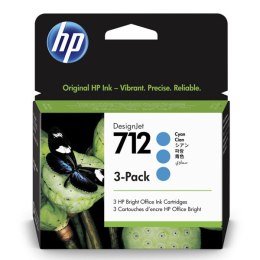 HP oryginalny ink / tusz 3ED77A, HP 712, cyan, 29ml, 3-pack