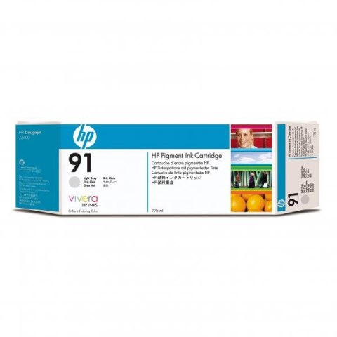 HP oryginalny ink / tusz C9466A, HP 91, light grey, 775ml