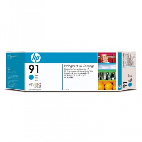 HP oryginalny ink / tusz C9467A, HP 91, cyan, 775ml