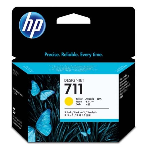 HP oryginalny ink / tusz CZ136A, HP 711, yellow, 3x29ml, 3szt