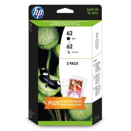 HP oryginalny zestaw tuszy N9J71AE, HP 62, black/color, 200/165s, 4.4.2005ml, value pack