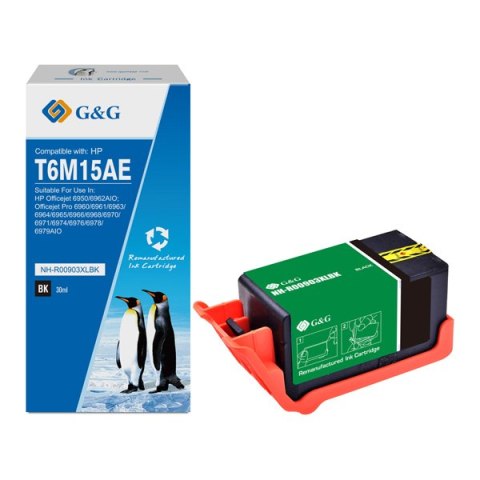 G&G kompatybilny ink / tusz z T6M15AE, HP 903XL, NH-R00903XLBK, black, 825s