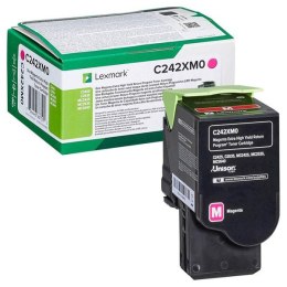 Lexmark oryginalny toner C242XM0, magenta, 3500s, extra duża pojemność, return