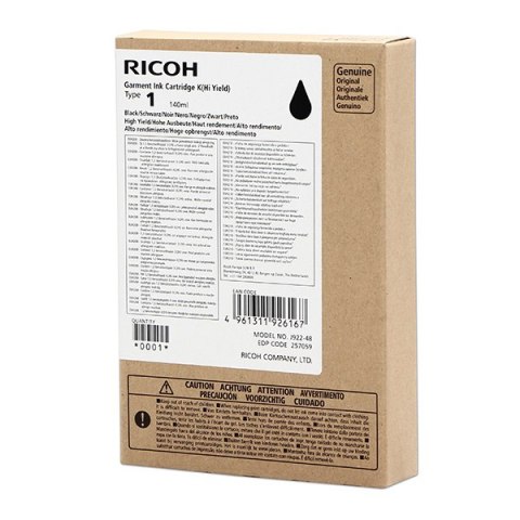 Ricoh oryginalny ink (DTG) typ 100, 257059, black, 600s, 140ml