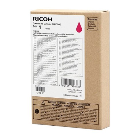 Ricoh oryginalny ink (DTG) typ 100, 257061, magenta, 500s, 100ml