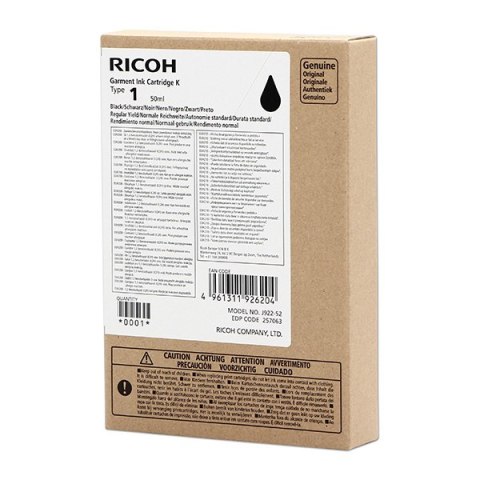 Ricoh oryginalny ink (DTG) typ 100, 257063, black, 200s, 50ml