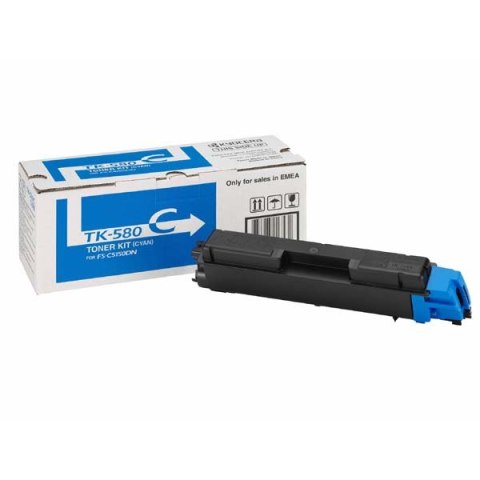 Kyocera oryginalny toner TK580C, 1T02KTCNL0, cyan, 2800s Kyocera oryginalny toner TK580C, 1T02KTCNL0, cyan, 2800s