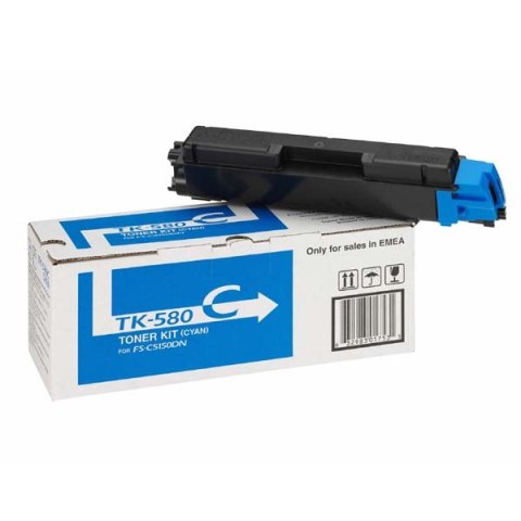 Kyocera oryginalny toner TK580C, 1T02KTCNL0, cyan, 2800s Kyocera oryginalny toner TK580C, 1T02KTCNL0, cyan, 2800s