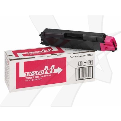 Kyocera oryginalny toner TK580M, 1T02KTBNL0, magenta, 2800s Kyocera oryginalny toner TK580M, 1T02KTBNL0, magenta, 2800s