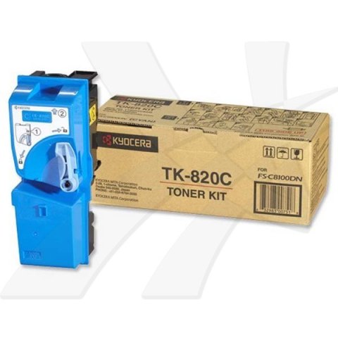 Kyocera oryginalny toner TK820C, 0T2HPCEU, cyan, 7000s Kyocera oryginalny toner TK820C, 0T2HPCEU, cyan, 7000s