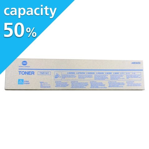 Konica Minolta oryginalny toner TN514C, A9E845H, A9E845F, cyan, 13000s, Połowa pojemności