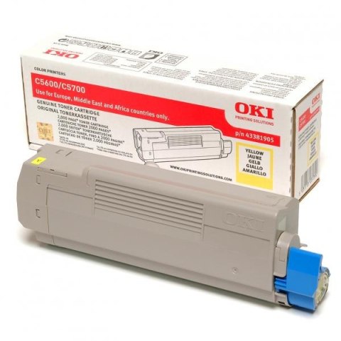 OKI oryginalny toner 43381905, yellow, 2000s