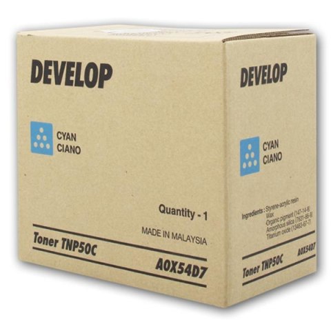 Develop oryginalny toner A0X54D7, TNP-50C, cyan, 5000s Develop oryginalny toner A0X54D7, TNP-50C, cyan, 5000s