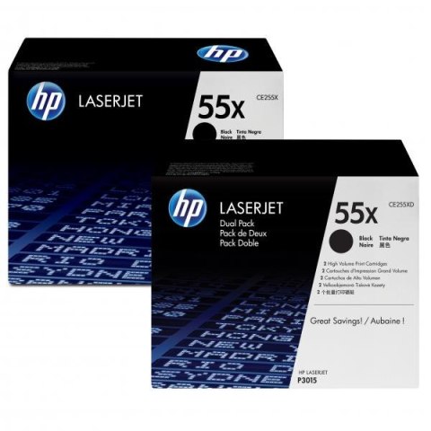 HP oryginalny toner CE255XD, HP 55X, black, 12500s, dual pack, 2szt