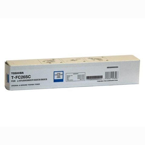 Toshiba oryginalny toner TFC26SC6K, 6B000000557, cyan, 6000s, high capacity