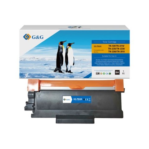 G&G kompatybilny toner z Brother TN2210, TN420,TN2235, TN2230, TN2260, TN20, NT-PB420, black, 1200s