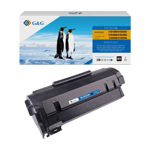 G&G kompatybilny toner z Lexmark 51B2000, NT-FPL510C, black, 2500s