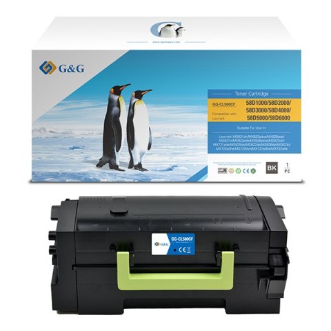 G&G kompatybilny toner z Lexmark 58D2000, NT-CL580CF, black, 7500s, return