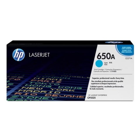 HP oryginalny toner CE271A, HP 650A, cyan, 15000s