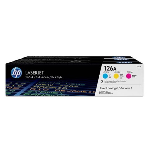 HP oryginalny toner CF341A, HP 126A, CMY, 1000s, 900g, 3szt