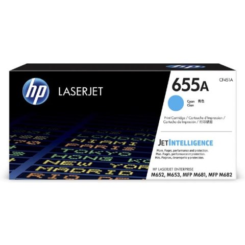 HP oryginalny toner CF451A, HP 655A, cyan, 10500s