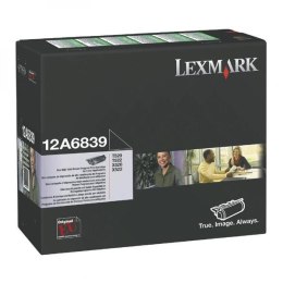 Lexmark oryginalny toner 12A6839, black, 20000s, naklejane etykiety, return