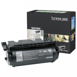 Lexmark oryginalny toner 12A7468, black, 21000s, naklejane etykiety, return