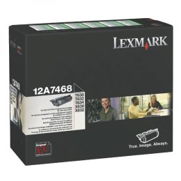 Lexmark oryginalny toner 12A7468, black, 21000s, naklejane etykiety, return