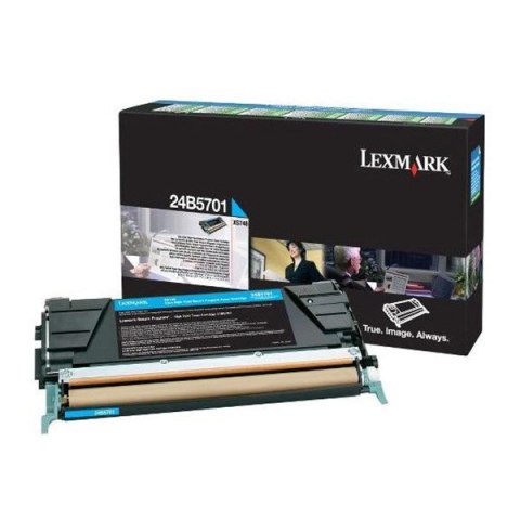 Lexmark oryginalny toner 24B5701, cyan, 10000s, high capacity, return