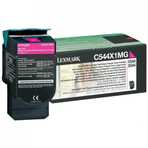 Lexmark oryginalny toner C544X1MG, magenta, 4000s, extra duża pojemność, return