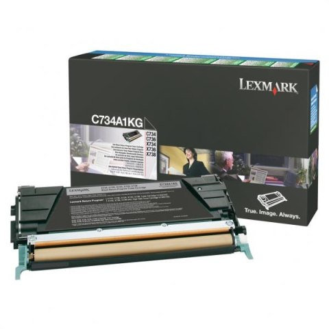 Lexmark oryginalny toner C734A1KG, black, 8000s, return